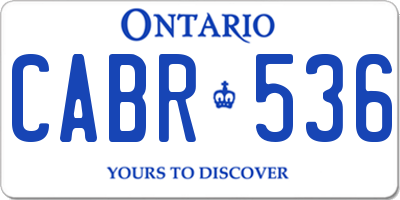 ON license plate CABR536