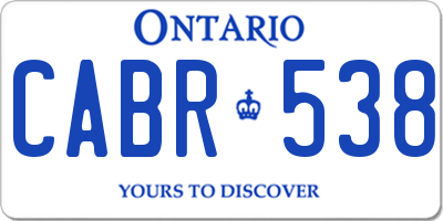 ON license plate CABR538