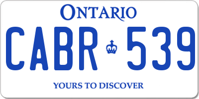 ON license plate CABR539