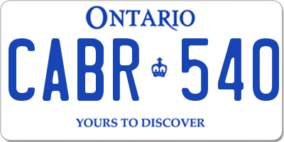 ON license plate CABR540