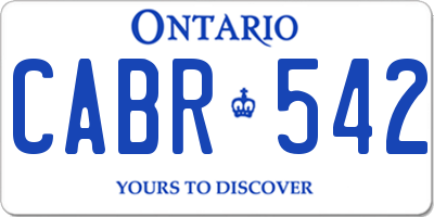 ON license plate CABR542