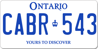 ON license plate CABR543