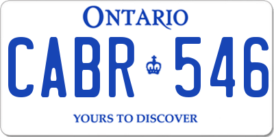 ON license plate CABR546