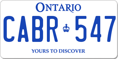 ON license plate CABR547