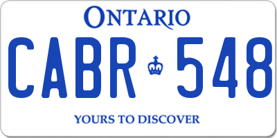 ON license plate CABR548