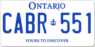 ON license plate CABR551