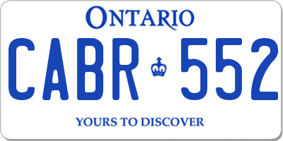 ON license plate CABR552