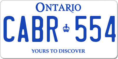 ON license plate CABR554