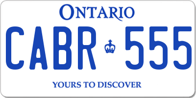 ON license plate CABR555