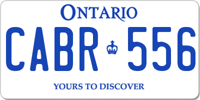 ON license plate CABR556