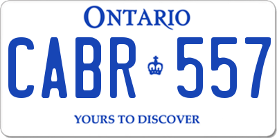 ON license plate CABR557