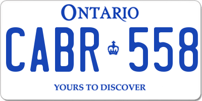 ON license plate CABR558