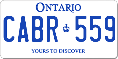 ON license plate CABR559