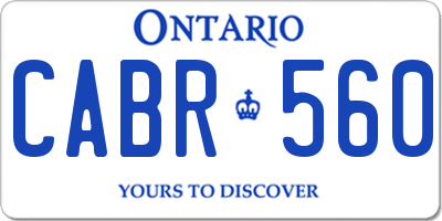 ON license plate CABR560