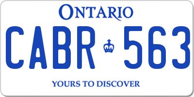 ON license plate CABR563