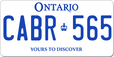 ON license plate CABR565