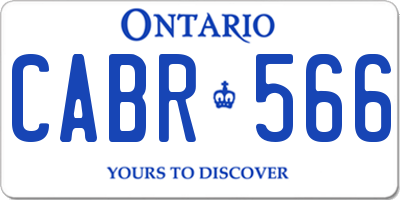 ON license plate CABR566