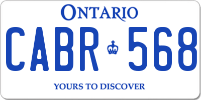 ON license plate CABR568