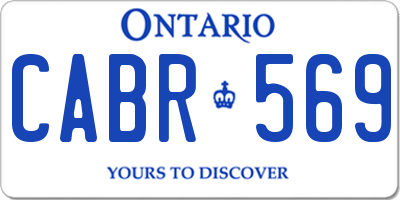 ON license plate CABR569