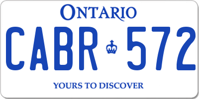 ON license plate CABR572