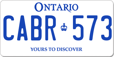 ON license plate CABR573