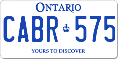 ON license plate CABR575