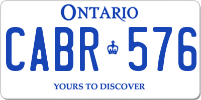 ON license plate CABR576