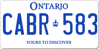 ON license plate CABR583