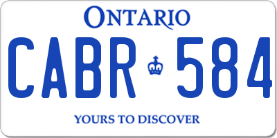 ON license plate CABR584