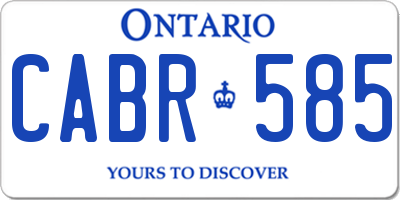 ON license plate CABR585