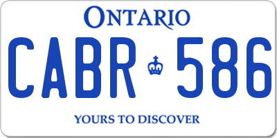 ON license plate CABR586