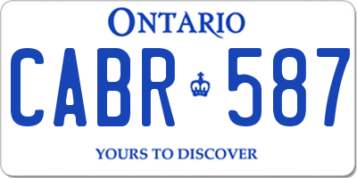 ON license plate CABR587