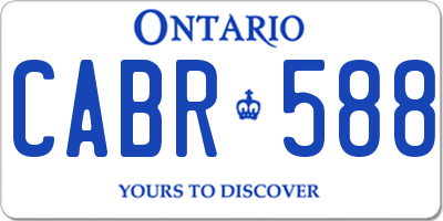 ON license plate CABR588