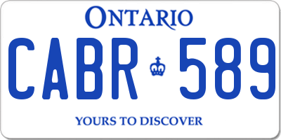 ON license plate CABR589