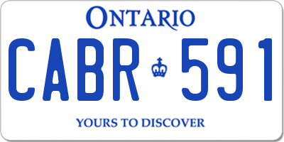 ON license plate CABR591