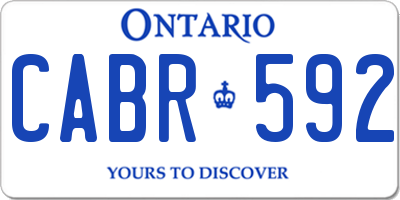 ON license plate CABR592