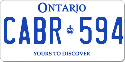 ON license plate CABR594