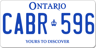 ON license plate CABR596