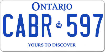 ON license plate CABR597