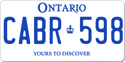 ON license plate CABR598