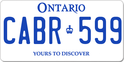 ON license plate CABR599