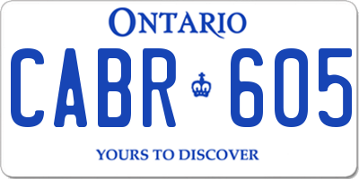 ON license plate CABR605