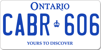 ON license plate CABR606