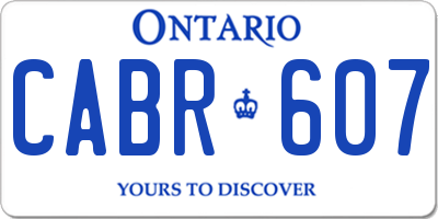 ON license plate CABR607