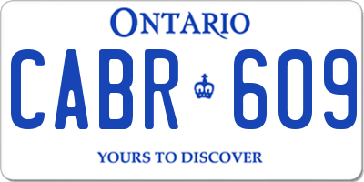 ON license plate CABR609