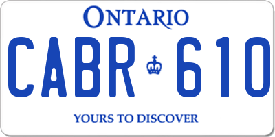 ON license plate CABR610