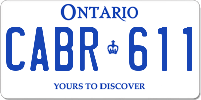 ON license plate CABR611