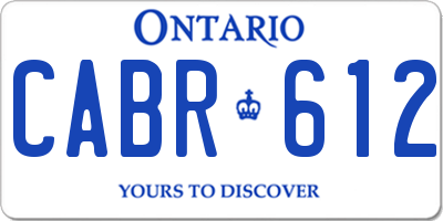 ON license plate CABR612