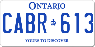 ON license plate CABR613