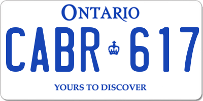 ON license plate CABR617